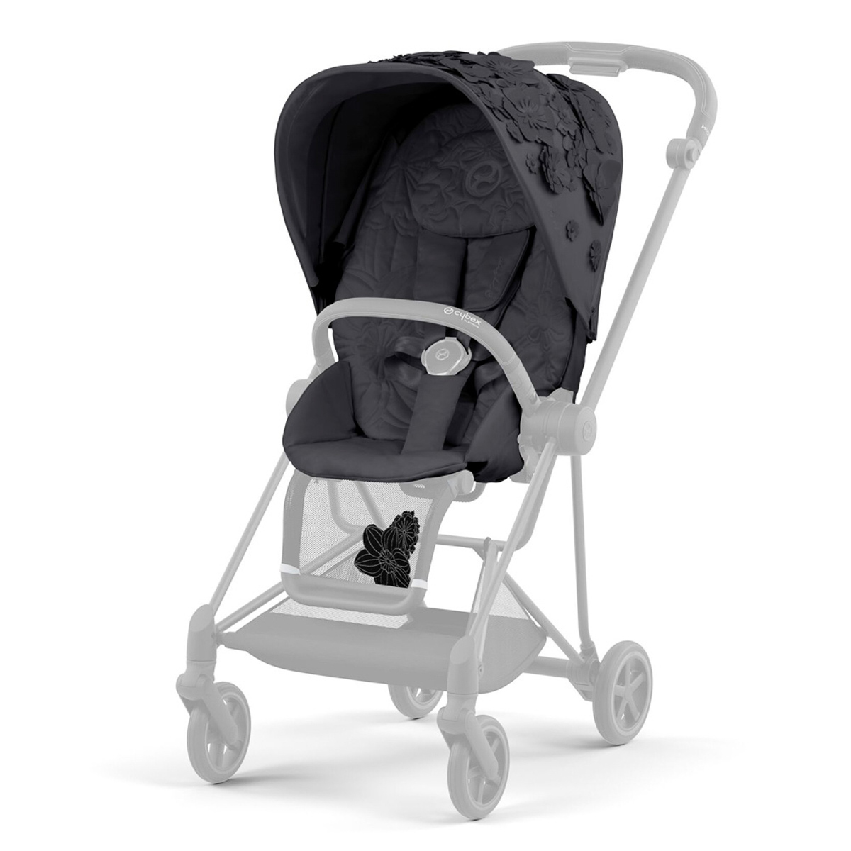 

Чехол тканевый для прогулочного блока Cybex Mios Simply Flowers Grey Dark Grey 521001371 ТМ: Cybex, Серый, 521001371