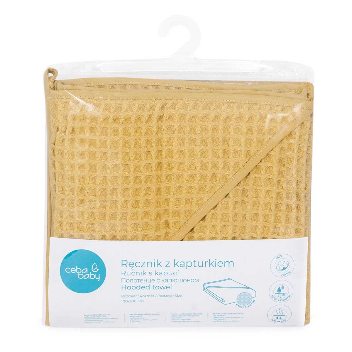 Рушник Ceba Baby Waffle Line Cream Gold 100х100 см - 2
