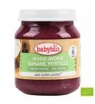 Пюре органическое Babybio на основе овсяного молока с бананом и черникой 130 г