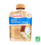 Пюре органическое молочное Babybio на основе коровьего молока с малиной и бананом 85 г