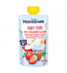 Пюре фруктовое Hamanek Яблоко Клубника Творог 120 г