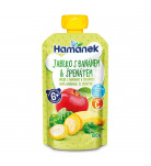 Пюре Hamanek Яблоко с бананом и шпинатом 100 г
