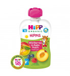 Фруктовое органическое пюре HiPP HiPPiS Яблоко-Персик-Черника-Малина 100 г