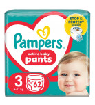 Подгузники-трусики Pampers Active Baby Pants Размер 3 (6-11 кг) 62 шт