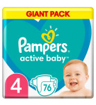 Подгузники Pampers Active Baby Размер 4 (9-14 кг) 76 шт