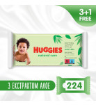 Влажные салфетки Huggies Natural Care Quadro 224 шт