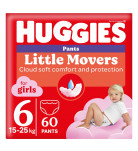 Подгузники-трусики Huggies Pants Little Movers Girl 6 (15-25 кг), 60 шт