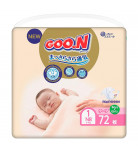 Подгузники Goo.N Premium Soft для новорожденных Размер SS (до 5 кг) 72 шт
