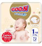 Подгузники GOO.N Premium Soft Размер 1 NB (до 5 кг) 72 шт