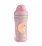 Поильник с силиконовой трубочкой Kikkaboo Moony me Pink 220 мл