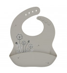 Нагрудник силиконовый Kikkaboo Platinum Silicone Flora Sand Beige
