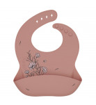 Нагрудник силиконовый Kikkaboo Platinum Silicone Flora Blush Pink