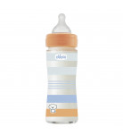 Стеклянная бутылочка Chicco с силиконовой соской, 240 мл