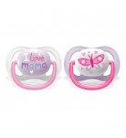 Пустышка Philips Avent Ultra air I love 0-6 месяцев для девочек 2 шт
