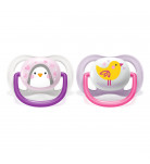 Пустышка Philips Avent Ultra air Animal 0-6 месяцев для девочек 2 шт