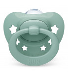 Пустышка ортодонтическая Nuk Signature Серо-зеленые звезды р. 1