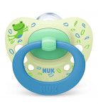 Пустышка ортодонтическая Nuk Signature Листья и лягушка р. 1