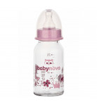 Стеклянная бутылочка Baby-Nova Розовая 120 мл