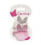 Набор заколок для волос Coralico Glitter ears 2 шт 