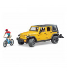 Машинка Bruder Jeep Rubicon с велосипедистом 1:16