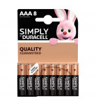 Батарейки щелочные Duracell Simply AAA LR03/MN2400 8 шт