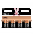Батарейки щелочные Duracell Simply AA LR6/MN1500 8 шт