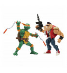 Набор фигурок TMNT Микеланджело против Бибопа