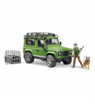 Машинка Bruder Land Rover Defender с фигуркой лесника и собаки