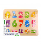 Деревянная игрушка Tookytoy Рамка-вкладыш с цифрами TY851