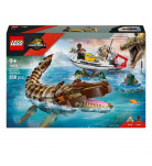 LEGO Jurassic World Миссия на лодке из кубиков с мозазавром 76974