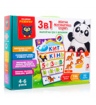 Настольная игра 3 в 1 Vladi Toys Алфавит, математика, английский (укр)