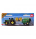 Трактор Siku John Deere с пресс-подборщиком