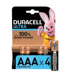 Батарейки щелочные Duracell Ultra Power AAA 1.5V LR03/MX2400 4 шт