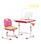Комплект Стол Стул Evo-Kids Evo-17 Ergo Pink с лампой
