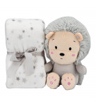 Плед Interbaby Flecce plush toy lion gray 110х80