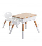 Комплект стол и стул Poppet Мультивуд 3 в 1 White