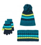 Комплект BluKids Шапка Шарф Перчатки Bright Stripes