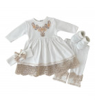 Костюм Betis Туника Лосины Повязка Пинетки Milk, р. 74