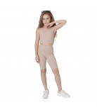 Комплект Mevis Майка Шорты Dance Sport beige