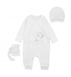 Комплект Flamingo Комбинезон Шапочка Мешочек 113-212 Milk