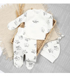 Комплект Flamingo Распашонка Ползунки Шапочка 224-118 Milk, р. 50