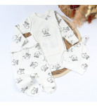 Комплект Flamingo Боди Ползунки Шапочка 433-118 Milk, р. 50