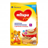 Каша Milupa молочная мультизлаковая с детским печеньем, 210 г