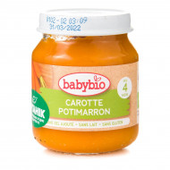 Органическое Овощное пюре Babybio Морковка Тыква 130 г