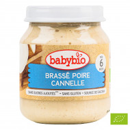 Пюре органическое молочное Babybio на основе коровьего молока с грушей и корицей 130 г