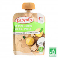 Пюре органическое Babybio на основе кокосового молока с яблоком и грушей 85 г