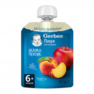 Фруктовое пюре Gerber Яблоко и персик 90 г