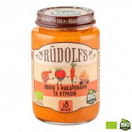Пюре органическое Rudolfs Овощи Макароны Курица 190 г
