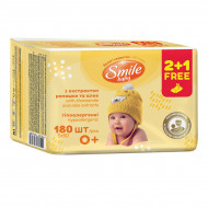 Влажные салфетки Smile baby с экстрактами ромашки и алоэ 0+ 180шт