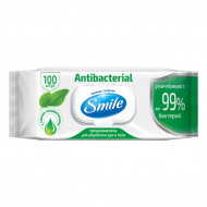 Влажные салфетки Smile Antibacterial с соком подорожника 100 шт